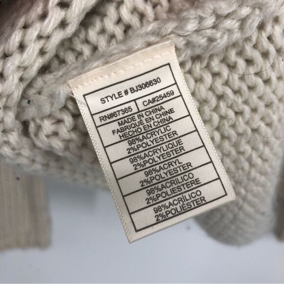 BB DAKOTA Cable Knit Sweater‎ Cream Size Small - Picture 5 of 5